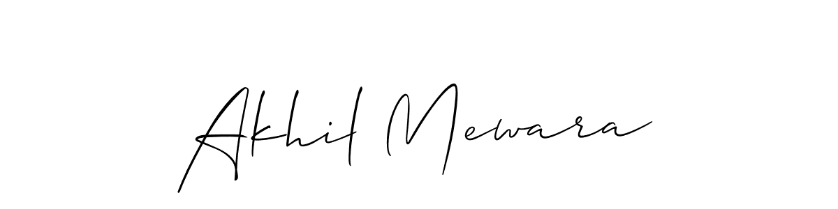 The best way (Allison_Script) to make a short signature is to pick only two or three words in your name. The name Akhil Mewara include a total of six letters. For converting this name. Akhil Mewara signature style 2 images and pictures png