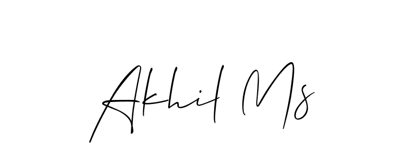 The best way (Allison_Script) to make a short signature is to pick only two or three words in your name. The name Akhil Ms include a total of six letters. For converting this name. Akhil Ms signature style 2 images and pictures png