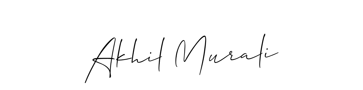 Allison_Script is a professional signature style that is perfect for those who want to add a touch of class to their signature. It is also a great choice for those who want to make their signature more unique. Get Akhil Murali name to fancy signature for free. Akhil Murali signature style 2 images and pictures png