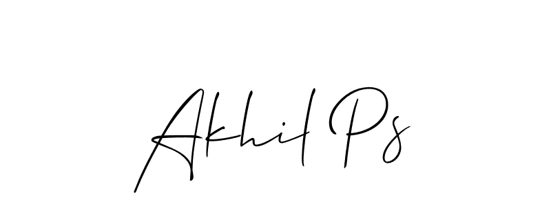 Akhil Ps stylish signature style. Best Handwritten Sign (Allison_Script) for my name. Handwritten Signature Collection Ideas for my name Akhil Ps. Akhil Ps signature style 2 images and pictures png