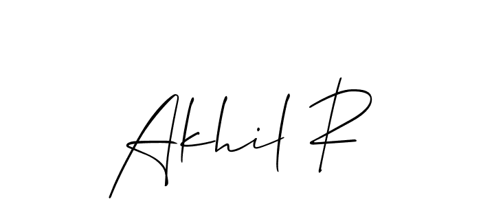 You can use this online signature creator to create a handwritten signature for the name Akhil R. This is the best online autograph maker. Akhil R signature style 2 images and pictures png