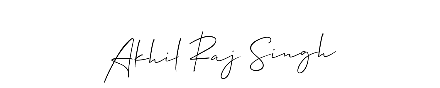 Allison_Script is a professional signature style that is perfect for those who want to add a touch of class to their signature. It is also a great choice for those who want to make their signature more unique. Get Akhil Raj Singh name to fancy signature for free. Akhil Raj Singh signature style 2 images and pictures png