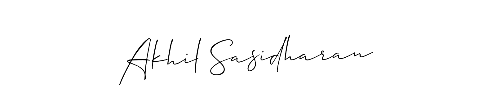 Create a beautiful signature design for name Akhil Sasidharan. With this signature (Allison_Script) fonts, you can make a handwritten signature for free. Akhil Sasidharan signature style 2 images and pictures png