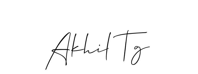 Allison_Script is a professional signature style that is perfect for those who want to add a touch of class to their signature. It is also a great choice for those who want to make their signature more unique. Get Akhil Tg name to fancy signature for free. Akhil Tg signature style 2 images and pictures png