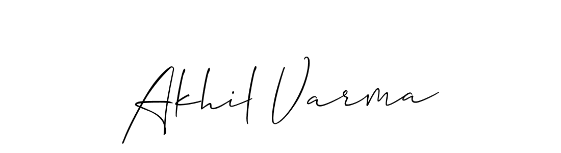 Make a beautiful signature design for name Akhil Varma. With this signature (Allison_Script) style, you can create a handwritten signature for free. Akhil Varma signature style 2 images and pictures png