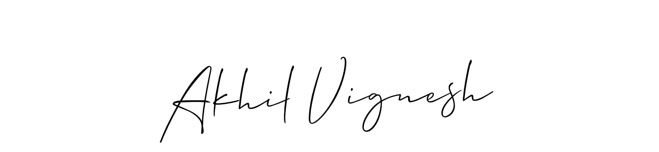 How to make Akhil Vignesh signature? Allison_Script is a professional autograph style. Create handwritten signature for Akhil Vignesh name. Akhil Vignesh signature style 2 images and pictures png