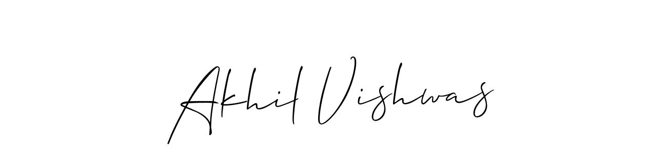Make a beautiful signature design for name Akhil Vishwas. With this signature (Allison_Script) style, you can create a handwritten signature for free. Akhil Vishwas signature style 2 images and pictures png
