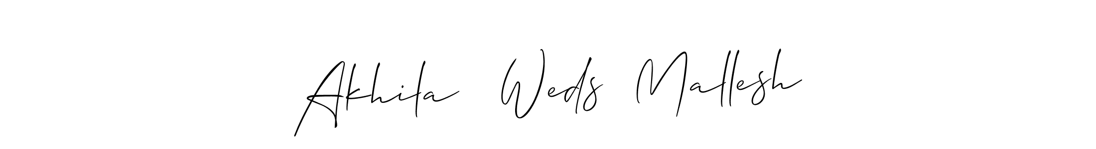 How to Draw Akhila   Weds  Mallesh signature style? Allison_Script is a latest design signature styles for name Akhila   Weds  Mallesh. Akhila   Weds  Mallesh signature style 2 images and pictures png