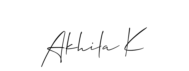 Make a short Akhila K signature style. Manage your documents anywhere anytime using Allison_Script. Create and add eSignatures, submit forms, share and send files easily. Akhila K signature style 2 images and pictures png