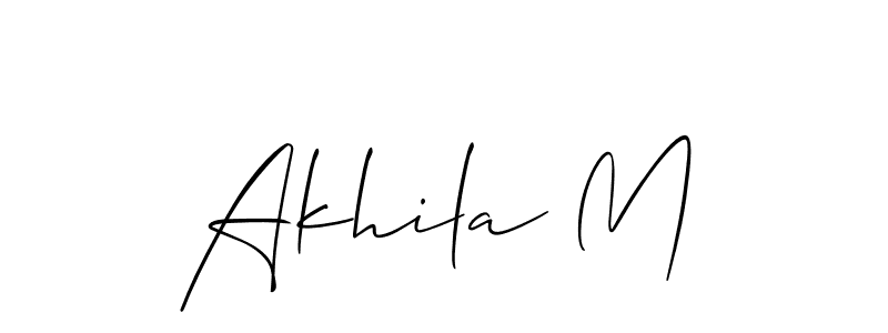 if you are searching for the best signature style for your name Akhila M. so please give up your signature search. here we have designed multiple signature styles  using Allison_Script. Akhila M signature style 2 images and pictures png