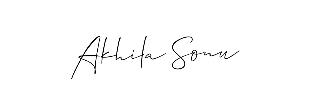Use a signature maker to create a handwritten signature online. With this signature software, you can design (Allison_Script) your own signature for name Akhila Sonu. Akhila Sonu signature style 2 images and pictures png