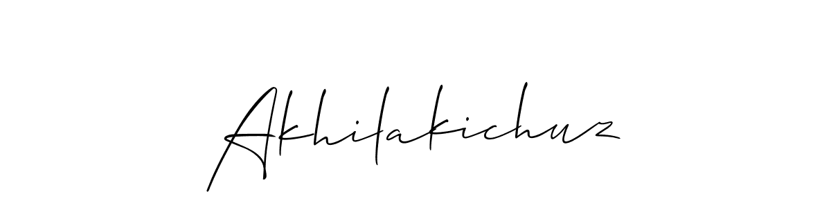 How to make Akhilakichuz name signature. Use Allison_Script style for creating short signs online. This is the latest handwritten sign. Akhilakichuz signature style 2 images and pictures png