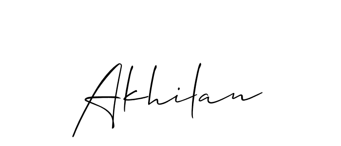 How to make Akhilan signature? Allison_Script is a professional autograph style. Create handwritten signature for Akhilan name. Akhilan signature style 2 images and pictures png