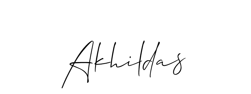 How to make Akhildas signature? Allison_Script is a professional autograph style. Create handwritten signature for Akhildas name. Akhildas signature style 2 images and pictures png