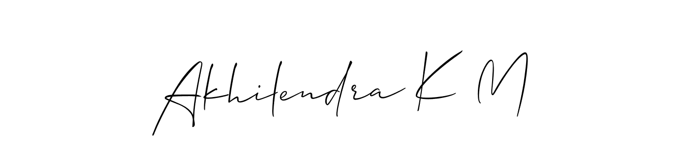 How to Draw Akhilendra K M signature style? Allison_Script is a latest design signature styles for name Akhilendra K M. Akhilendra K M signature style 2 images and pictures png