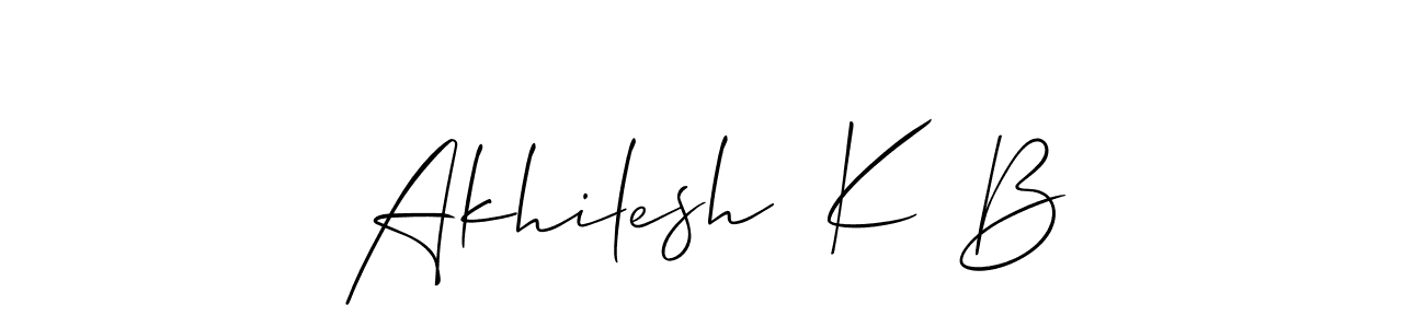 You should practise on your own different ways (Allison_Script) to write your name (Akhilesh  K B) in signature. don't let someone else do it for you. Akhilesh  K B signature style 2 images and pictures png