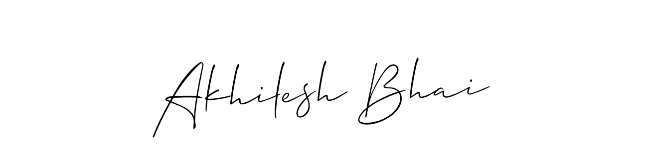 Also we have Akhilesh Bhai name is the best signature style. Create professional handwritten signature collection using Allison_Script autograph style. Akhilesh Bhai signature style 2 images and pictures png