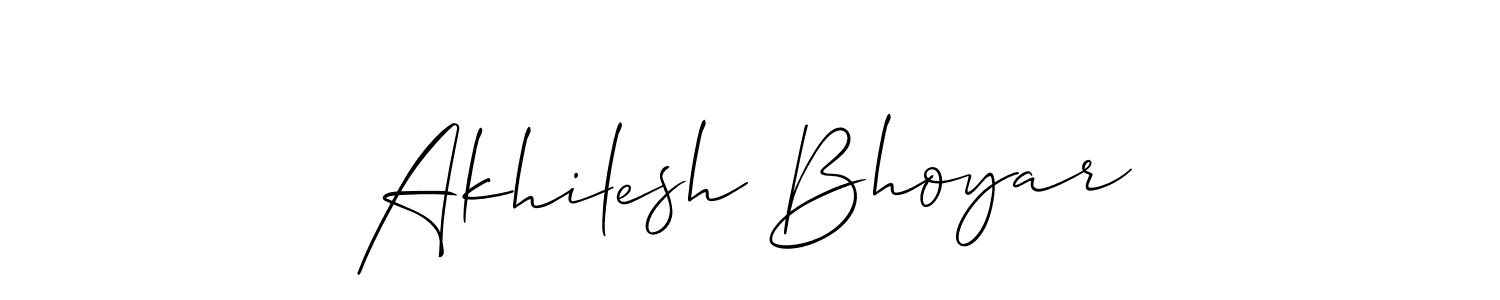 How to make Akhilesh Bhoyar name signature. Use Allison_Script style for creating short signs online. This is the latest handwritten sign. Akhilesh Bhoyar signature style 2 images and pictures png