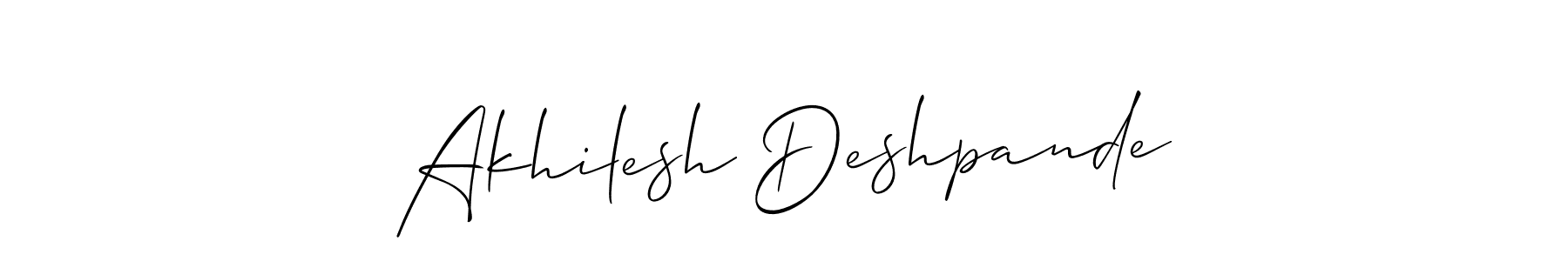 Also You can easily find your signature by using the search form. We will create Akhilesh Deshpande name handwritten signature images for you free of cost using Allison_Script sign style. Akhilesh Deshpande signature style 2 images and pictures png