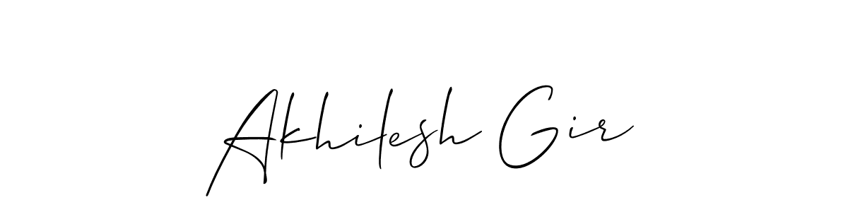 Design your own signature with our free online signature maker. With this signature software, you can create a handwritten (Allison_Script) signature for name Akhilesh Gir. Akhilesh Gir signature style 2 images and pictures png