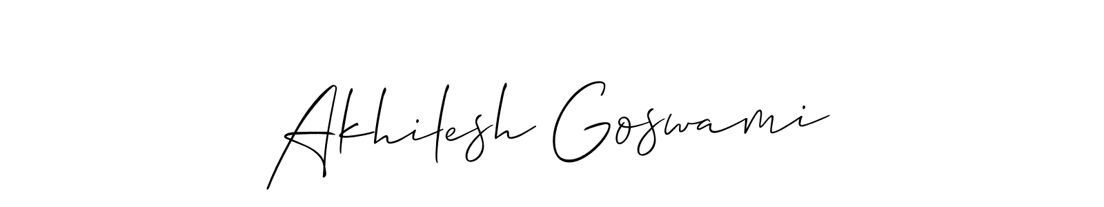 You should practise on your own different ways (Allison_Script) to write your name (Akhilesh Goswami) in signature. don't let someone else do it for you. Akhilesh Goswami signature style 2 images and pictures png