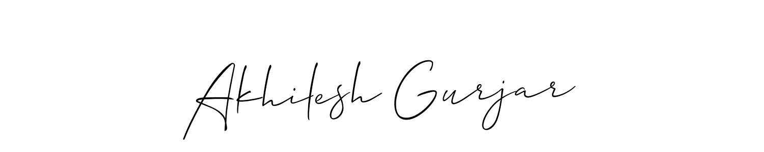 Also we have Akhilesh Gurjar name is the best signature style. Create professional handwritten signature collection using Allison_Script autograph style. Akhilesh Gurjar signature style 2 images and pictures png