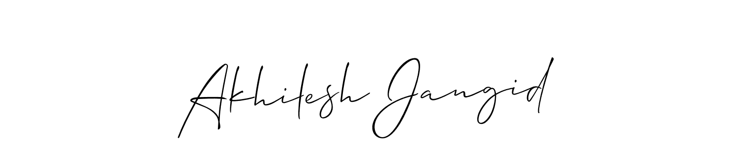 Make a beautiful signature design for name Akhilesh Jangid. With this signature (Allison_Script) style, you can create a handwritten signature for free. Akhilesh Jangid signature style 2 images and pictures png