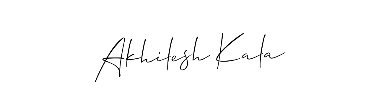 Design your own signature with our free online signature maker. With this signature software, you can create a handwritten (Allison_Script) signature for name Akhilesh Kala. Akhilesh Kala signature style 2 images and pictures png