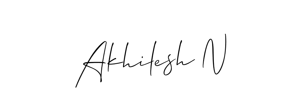 How to make Akhilesh N signature? Allison_Script is a professional autograph style. Create handwritten signature for Akhilesh N name. Akhilesh N signature style 2 images and pictures png