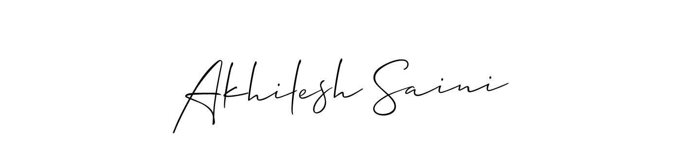 How to make Akhilesh Saini name signature. Use Allison_Script style for creating short signs online. This is the latest handwritten sign. Akhilesh Saini signature style 2 images and pictures png