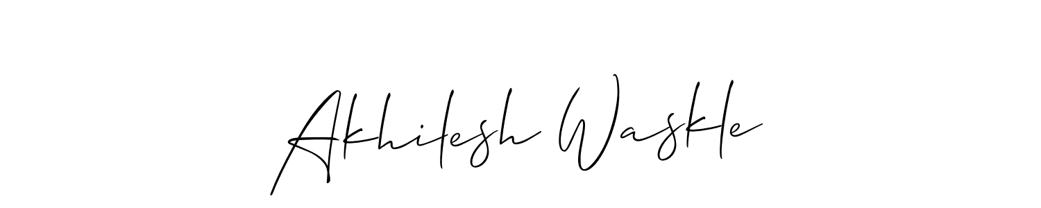 Make a beautiful signature design for name Akhilesh Waskle. With this signature (Allison_Script) style, you can create a handwritten signature for free. Akhilesh Waskle signature style 2 images and pictures png