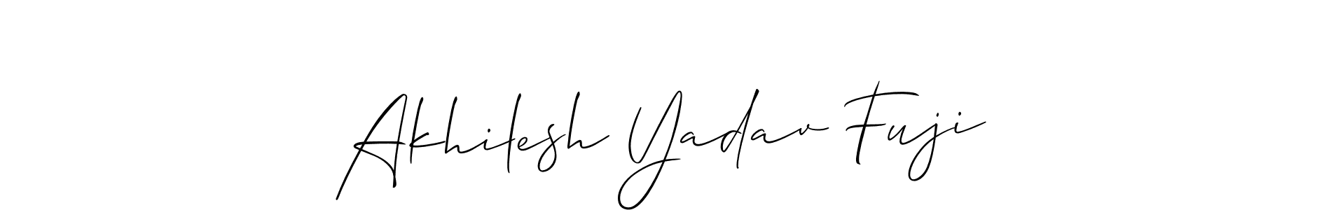 How to make Akhilesh Yadav Fuji name signature. Use Allison_Script style for creating short signs online. This is the latest handwritten sign. Akhilesh Yadav Fuji signature style 2 images and pictures png