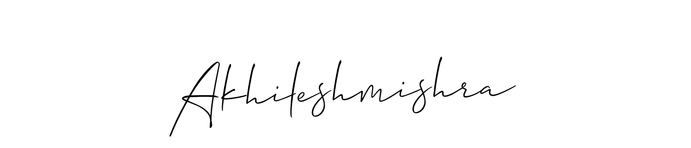 Also we have Akhileshmishra name is the best signature style. Create professional handwritten signature collection using Allison_Script autograph style. Akhileshmishra signature style 2 images and pictures png
