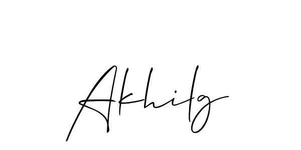 Use a signature maker to create a handwritten signature online. With this signature software, you can design (Allison_Script) your own signature for name Akhilg. Akhilg signature style 2 images and pictures png