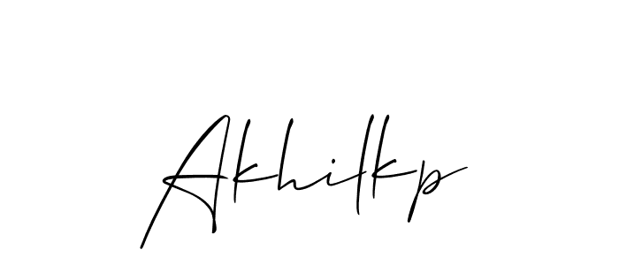 How to make Akhilkp signature? Allison_Script is a professional autograph style. Create handwritten signature for Akhilkp name. Akhilkp signature style 2 images and pictures png