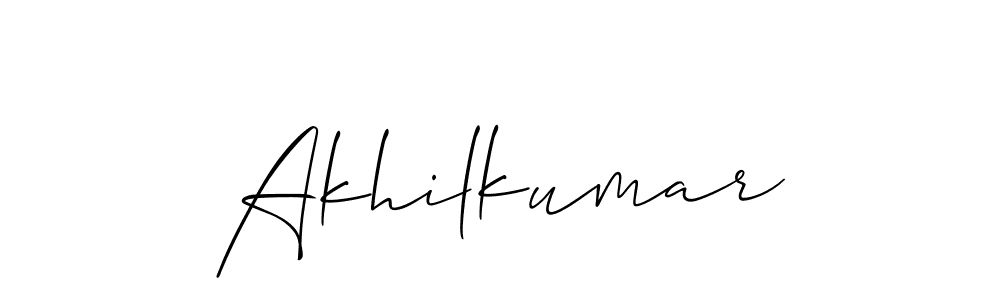 Allison_Script is a professional signature style that is perfect for those who want to add a touch of class to their signature. It is also a great choice for those who want to make their signature more unique. Get Akhilkumar name to fancy signature for free. Akhilkumar signature style 2 images and pictures png
