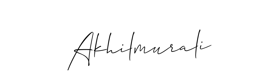 How to make Akhilmurali name signature. Use Allison_Script style for creating short signs online. This is the latest handwritten sign. Akhilmurali signature style 2 images and pictures png