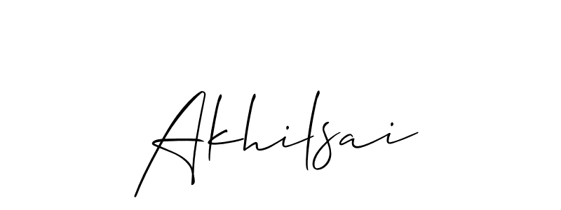 How to make Akhilsai name signature. Use Allison_Script style for creating short signs online. This is the latest handwritten sign. Akhilsai signature style 2 images and pictures png