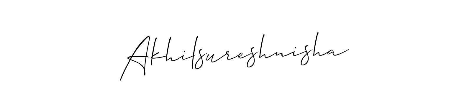 Here are the top 10 professional signature styles for the name Akhilsureshnisha. These are the best autograph styles you can use for your name. Akhilsureshnisha signature style 2 images and pictures png