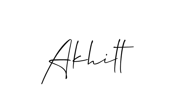 Similarly Allison_Script is the best handwritten signature design. Signature creator online .You can use it as an online autograph creator for name Akhilt. Akhilt signature style 2 images and pictures png