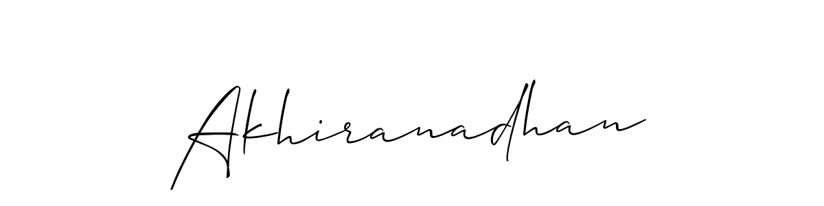 Design your own signature with our free online signature maker. With this signature software, you can create a handwritten (Allison_Script) signature for name Akhiranadhan. Akhiranadhan signature style 2 images and pictures png