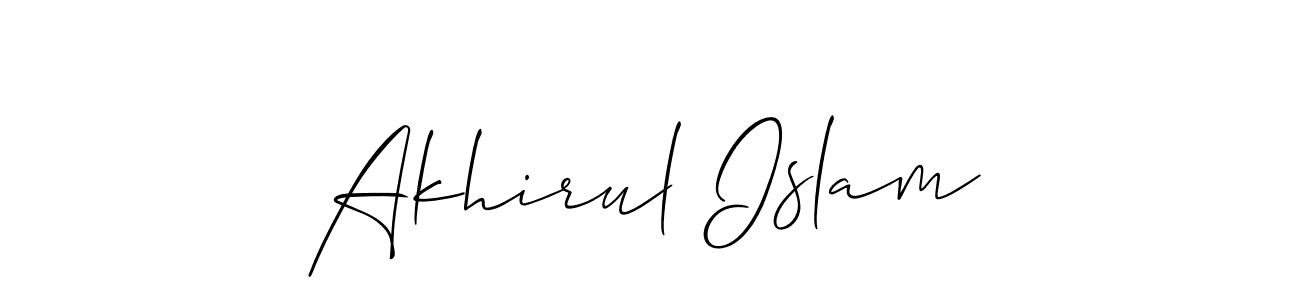 Make a beautiful signature design for name Akhirul Islam. With this signature (Allison_Script) style, you can create a handwritten signature for free. Akhirul Islam signature style 2 images and pictures png
