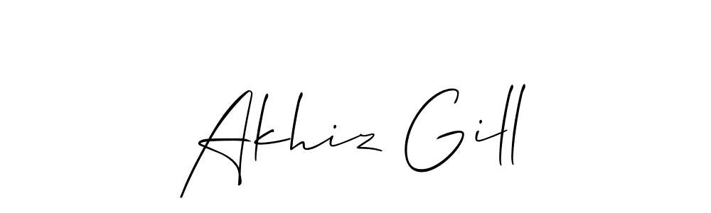 How to Draw Akhiz Gill signature style? Allison_Script is a latest design signature styles for name Akhiz Gill. Akhiz Gill signature style 2 images and pictures png