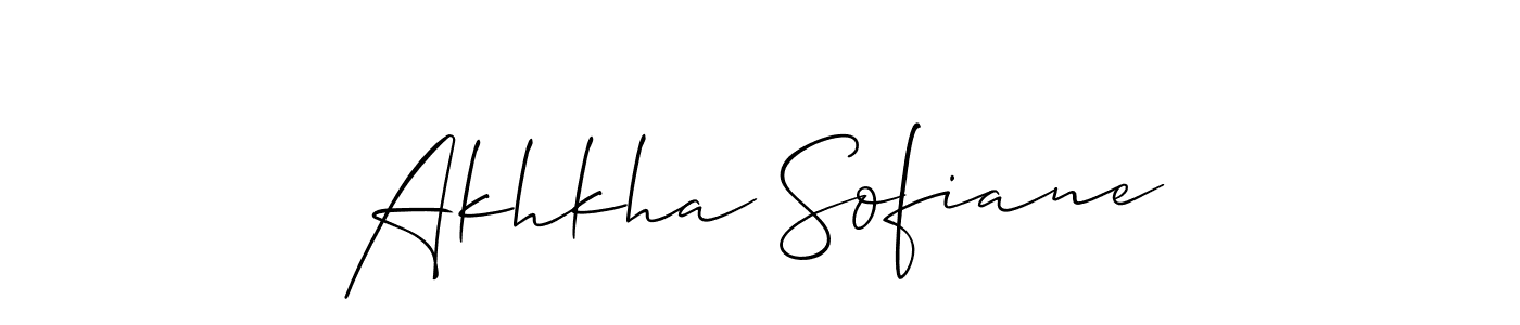 Create a beautiful signature design for name Akhkha Sofiane. With this signature (Allison_Script) fonts, you can make a handwritten signature for free. Akhkha Sofiane signature style 2 images and pictures png
