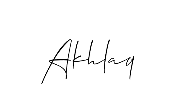 You should practise on your own different ways (Allison_Script) to write your name (Akhlaq) in signature. don't let someone else do it for you. Akhlaq signature style 2 images and pictures png