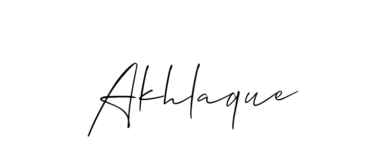 How to make Akhlaque name signature. Use Allison_Script style for creating short signs online. This is the latest handwritten sign. Akhlaque signature style 2 images and pictures png