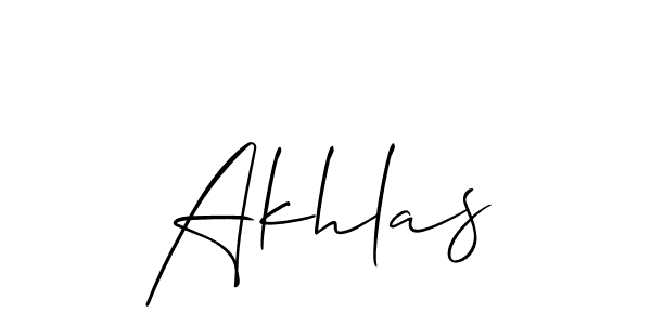 How to Draw Akhlas signature style? Allison_Script is a latest design signature styles for name Akhlas. Akhlas signature style 2 images and pictures png