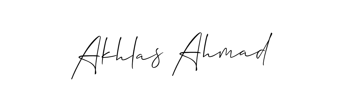 Also You can easily find your signature by using the search form. We will create Akhlas Ahmad name handwritten signature images for you free of cost using Allison_Script sign style. Akhlas Ahmad signature style 2 images and pictures png