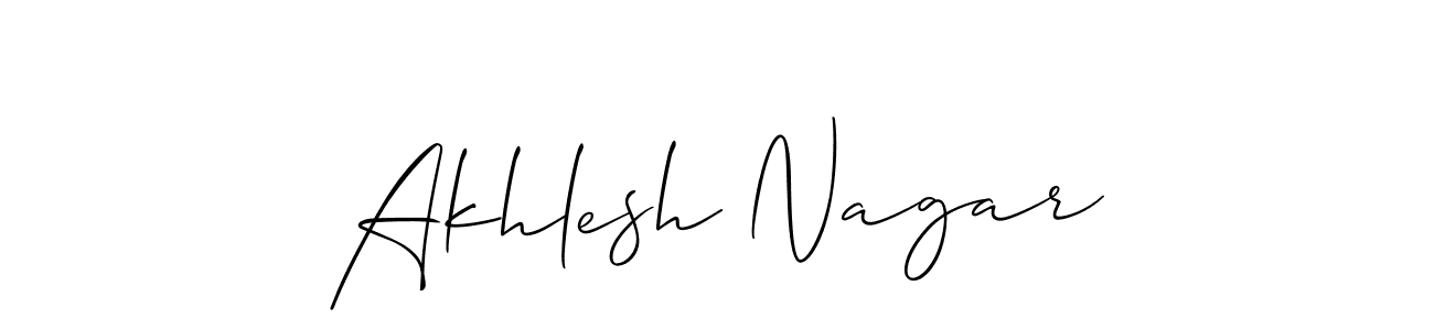 It looks lik you need a new signature style for name Akhlesh Nagar. Design unique handwritten (Allison_Script) signature with our free signature maker in just a few clicks. Akhlesh Nagar signature style 2 images and pictures png
