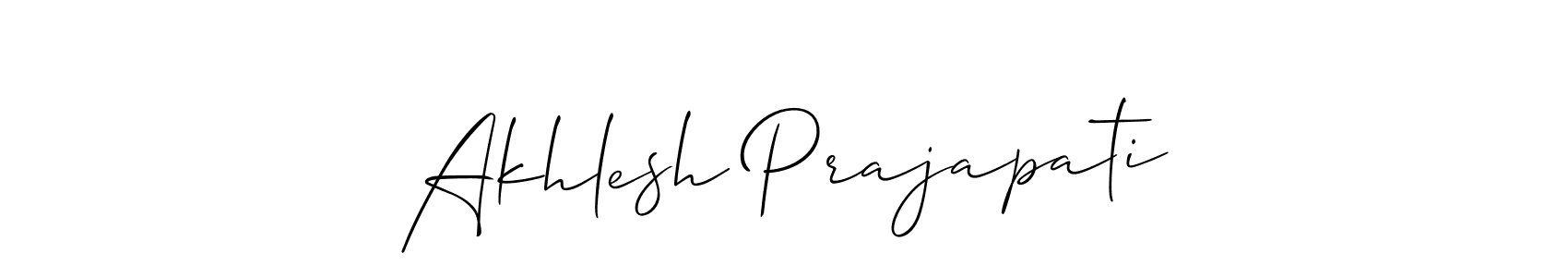 Allison_Script is a professional signature style that is perfect for those who want to add a touch of class to their signature. It is also a great choice for those who want to make their signature more unique. Get Akhlesh Prajapati name to fancy signature for free. Akhlesh Prajapati signature style 2 images and pictures png